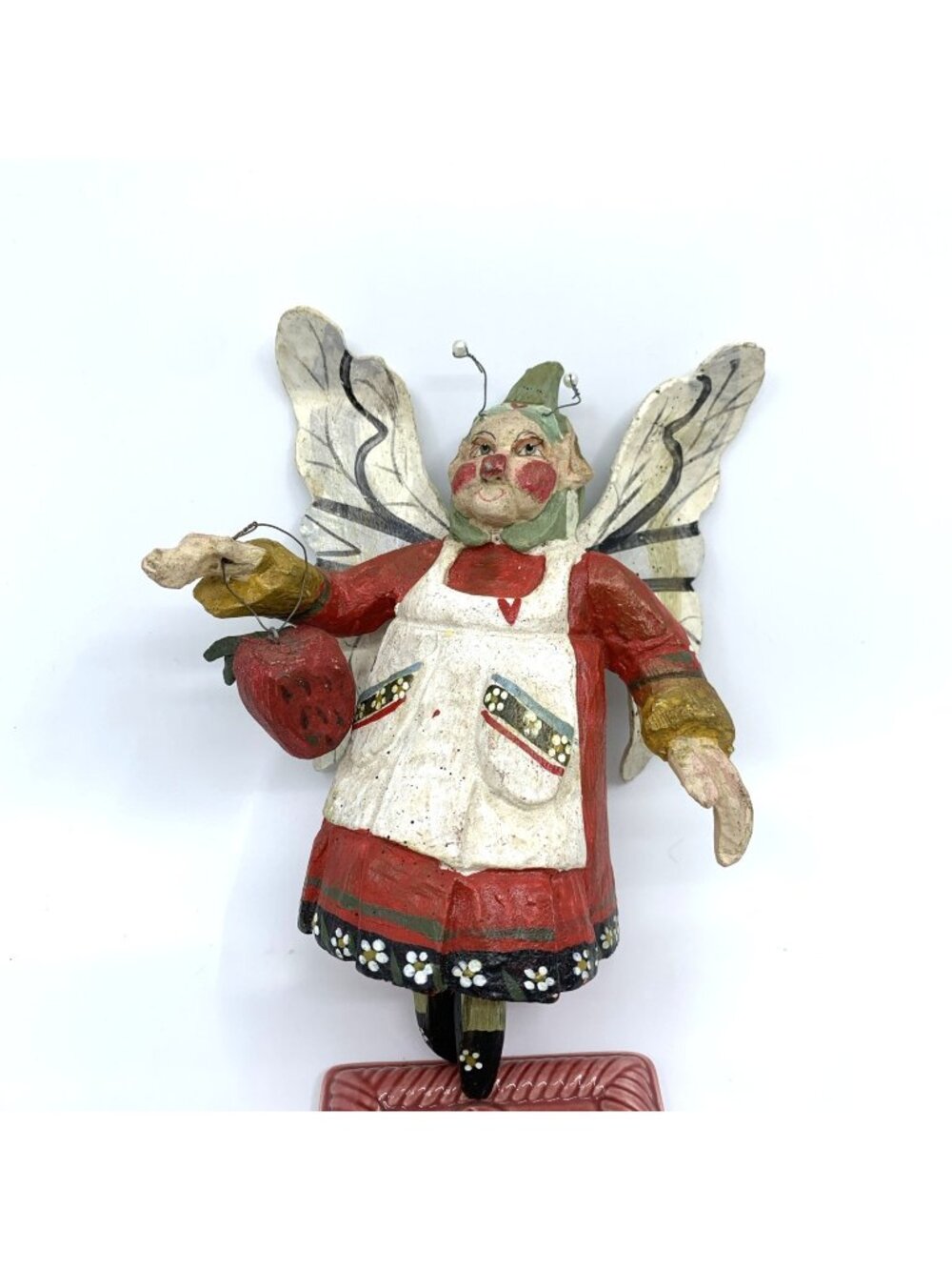 House of Hatten Cupboard Keepers Ornament Strawberry Winged Fairy Calla 1989 Vtg